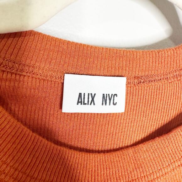 Alix NYC Womens Pratt Mini Dress Ribbed Long Sleeves Front Cut-Out Amber Size XL - Picture 12 of 12